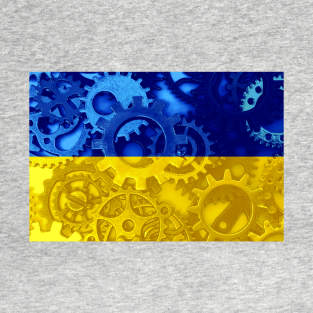 Flag of Ukraine - Gears T-Shirt